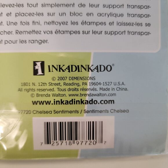 Inkadinkado CHELSEA SENTIMENTS #97720 Clear Cling Stamps Set of 17 NEW - Picture 2 of 5